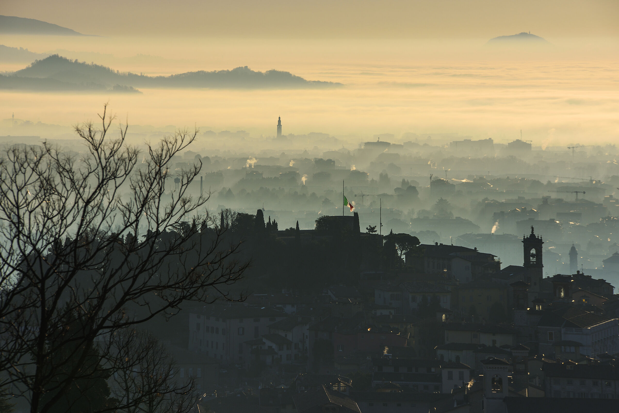 Panorama of Bergamo...