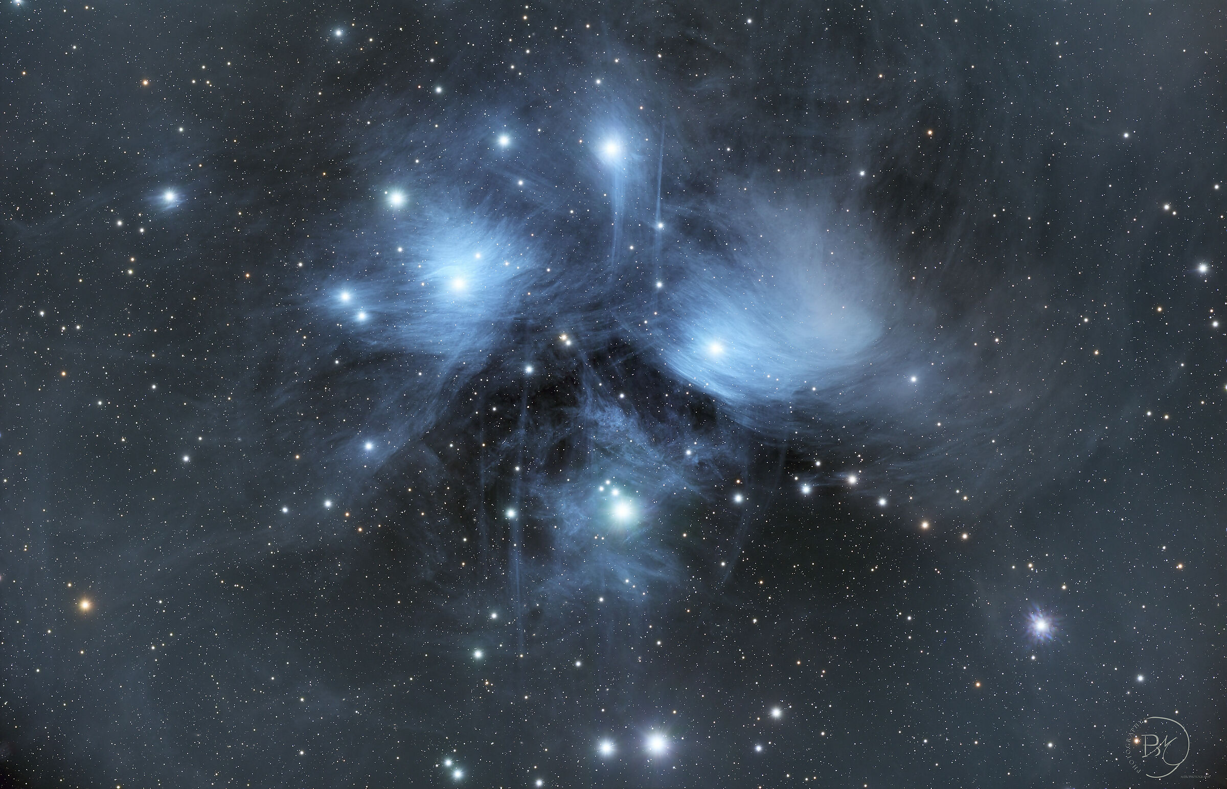 M45 - Pleiadi: prima elaborazione del Takahashi...