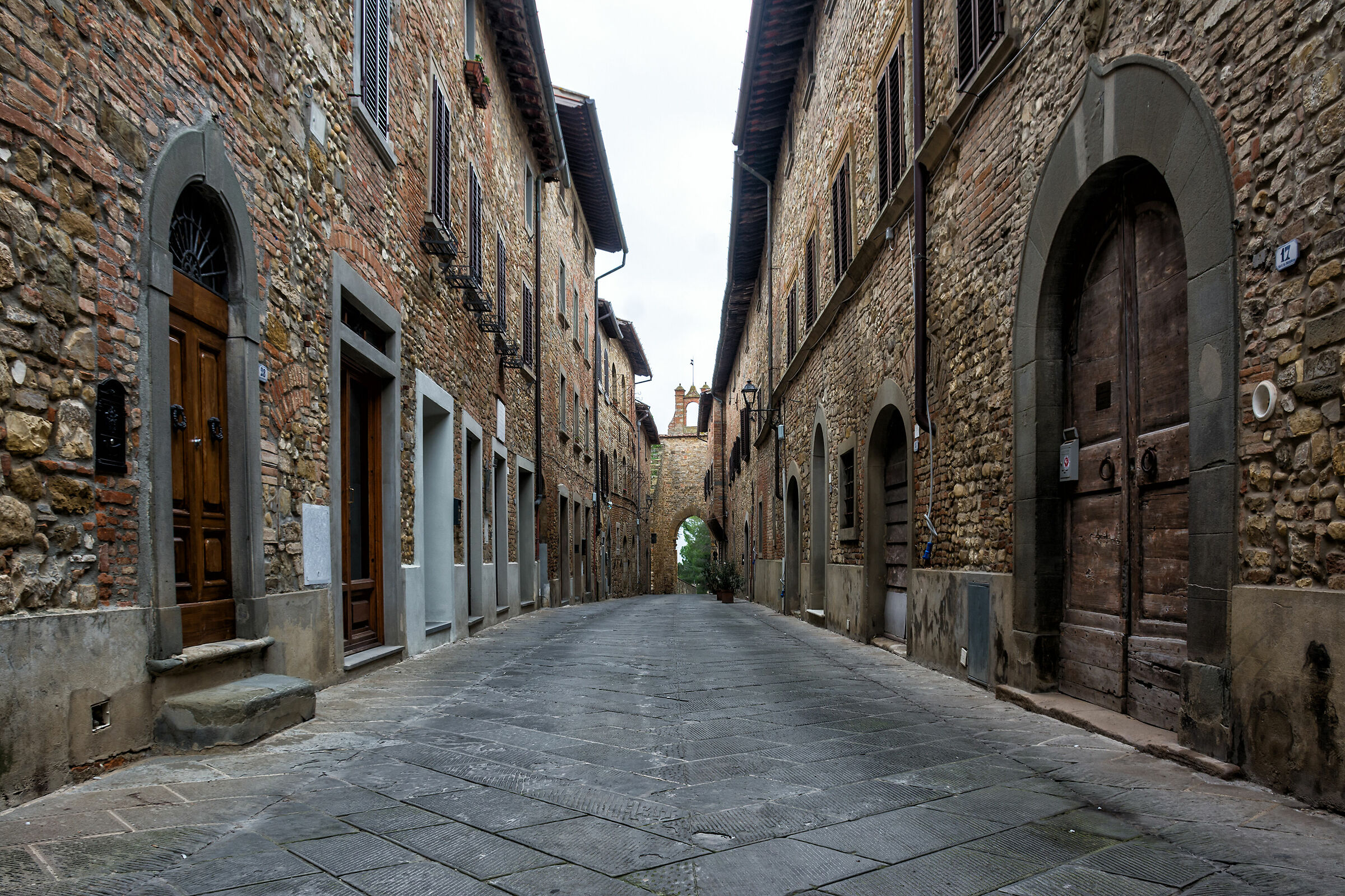 The central street of Barberino Val d'Elsa...