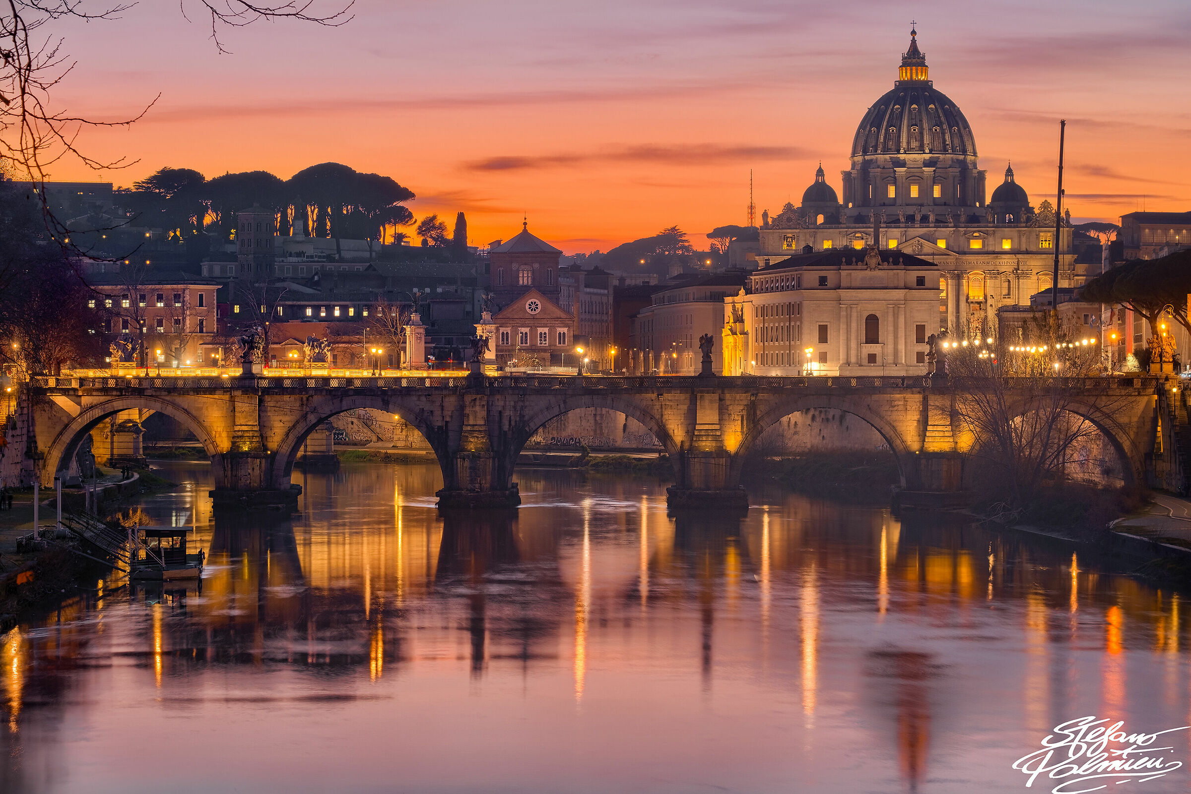 Rome, sunset from Ponte Umberto...
