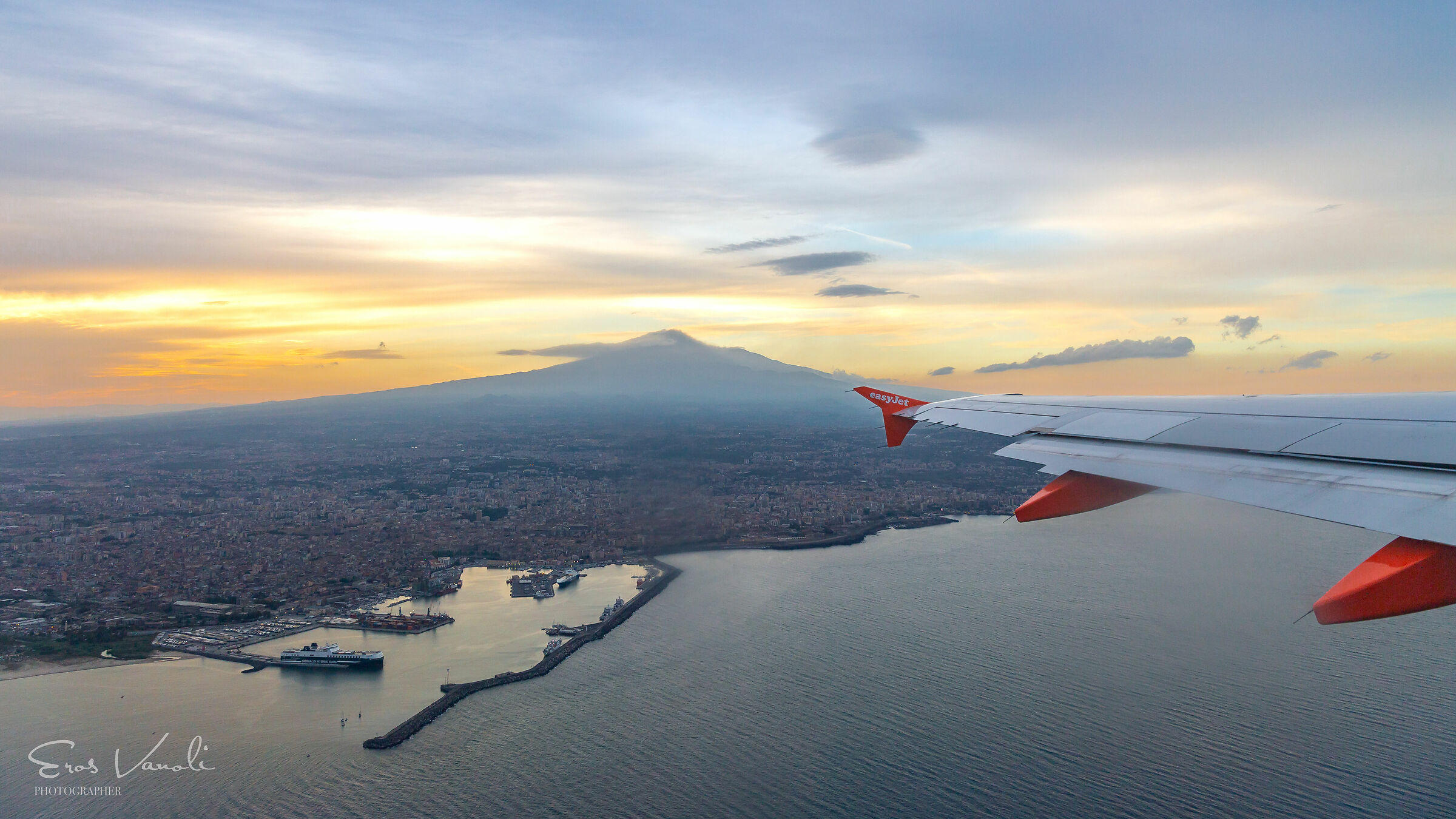 Flying over Mount Etna...