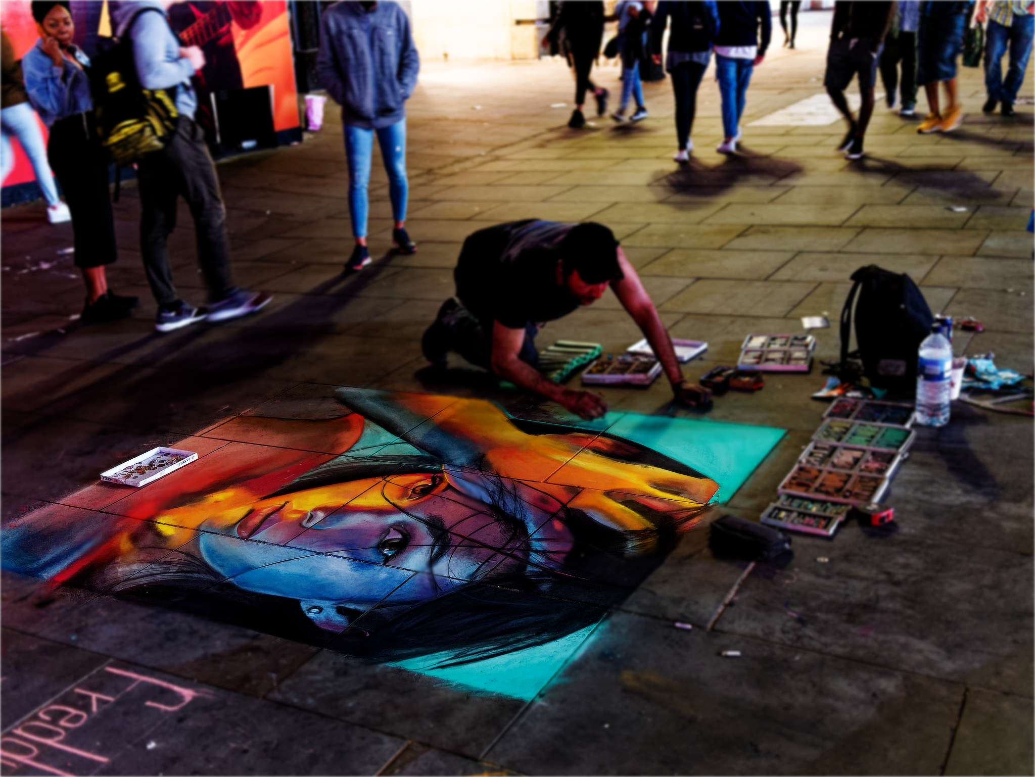 Street artist at Piccadilly Circus London...