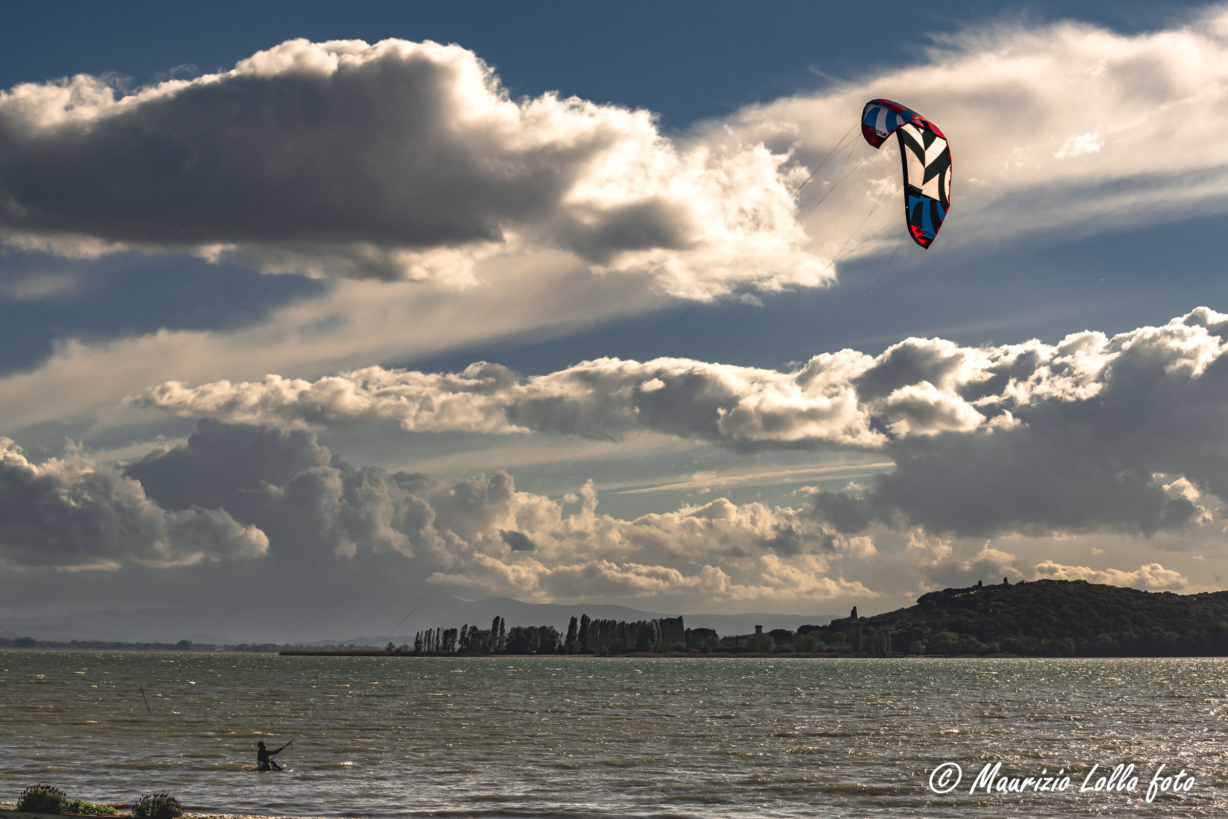 Kite surfing on Trasimeno Lake...