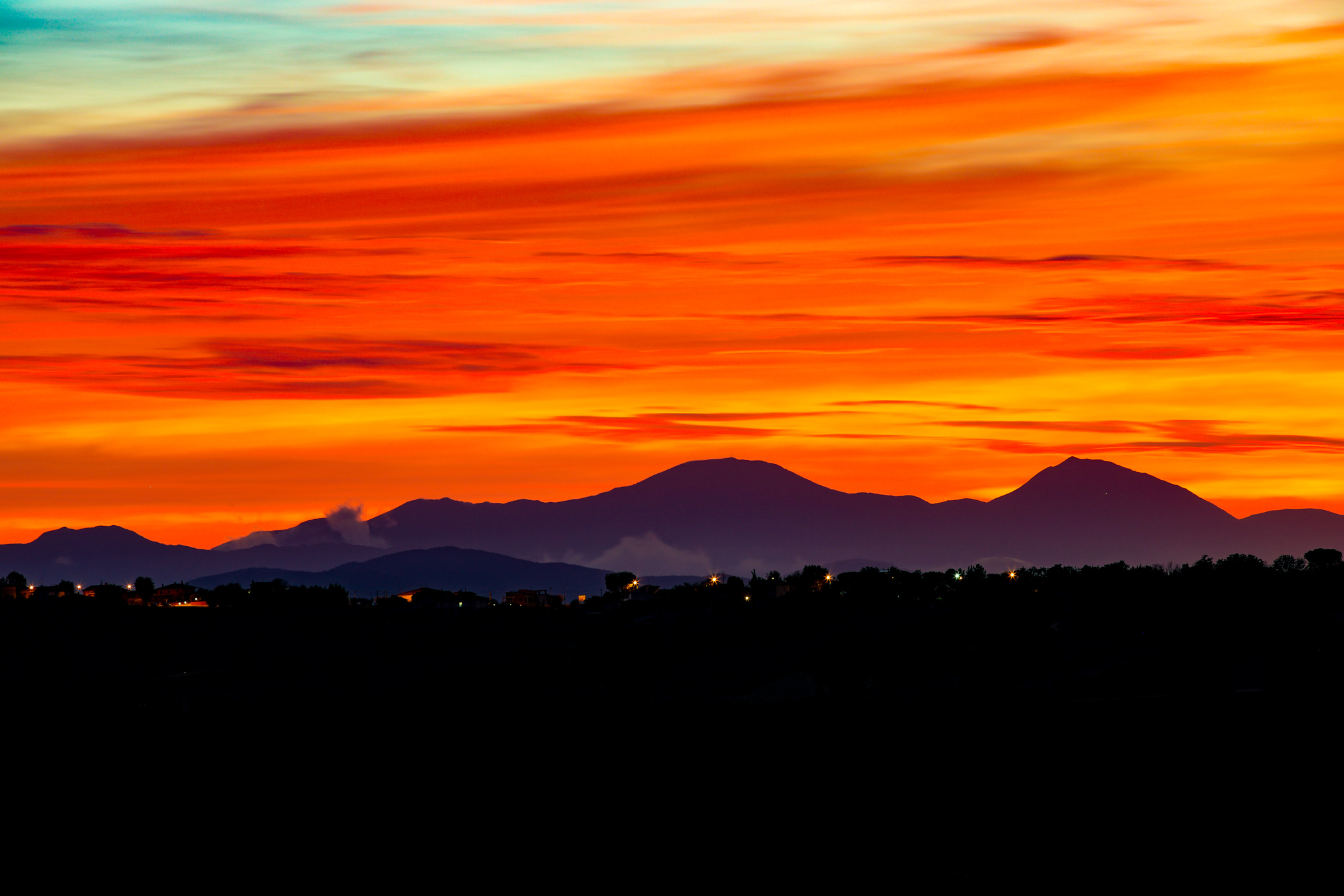 Sunset over Mount Catria...
