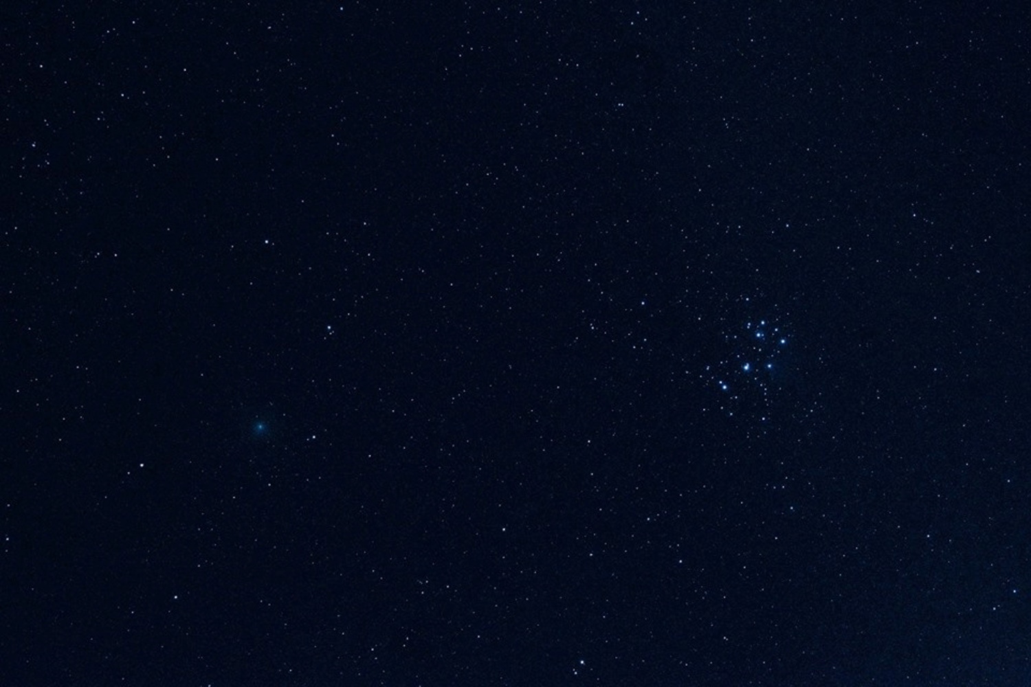 Comet Wirtanen near Pleiades...