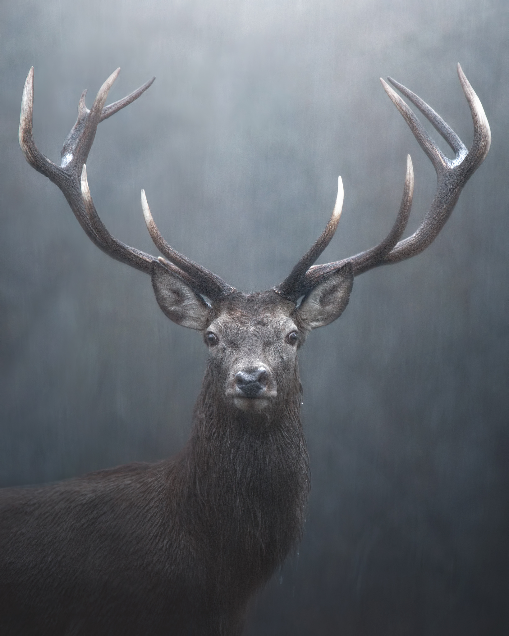 Deer, in the rain...