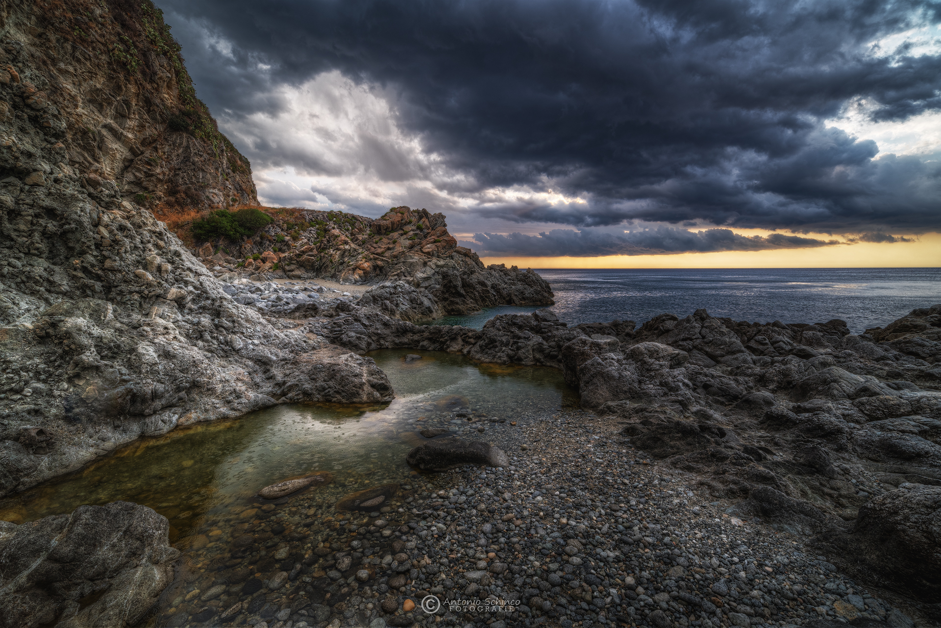 Copanello's Cliff During A Rainy Dawn...