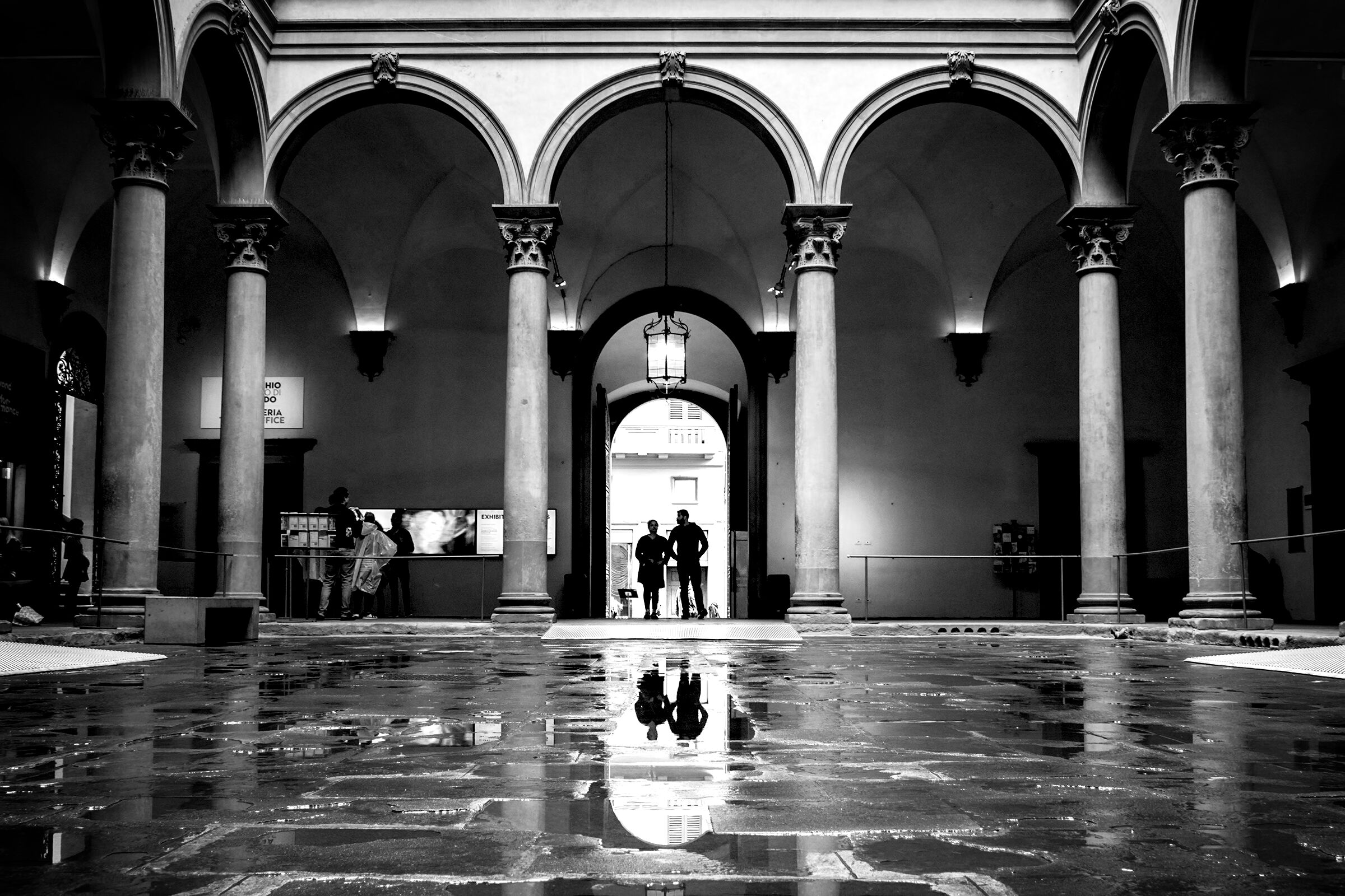 Palazzo Strozzi, dopo l'acquazzone...