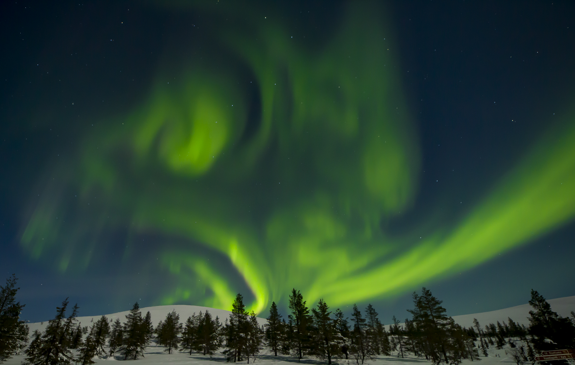 northern lights, Pallas-Ylläs national park,Finland...