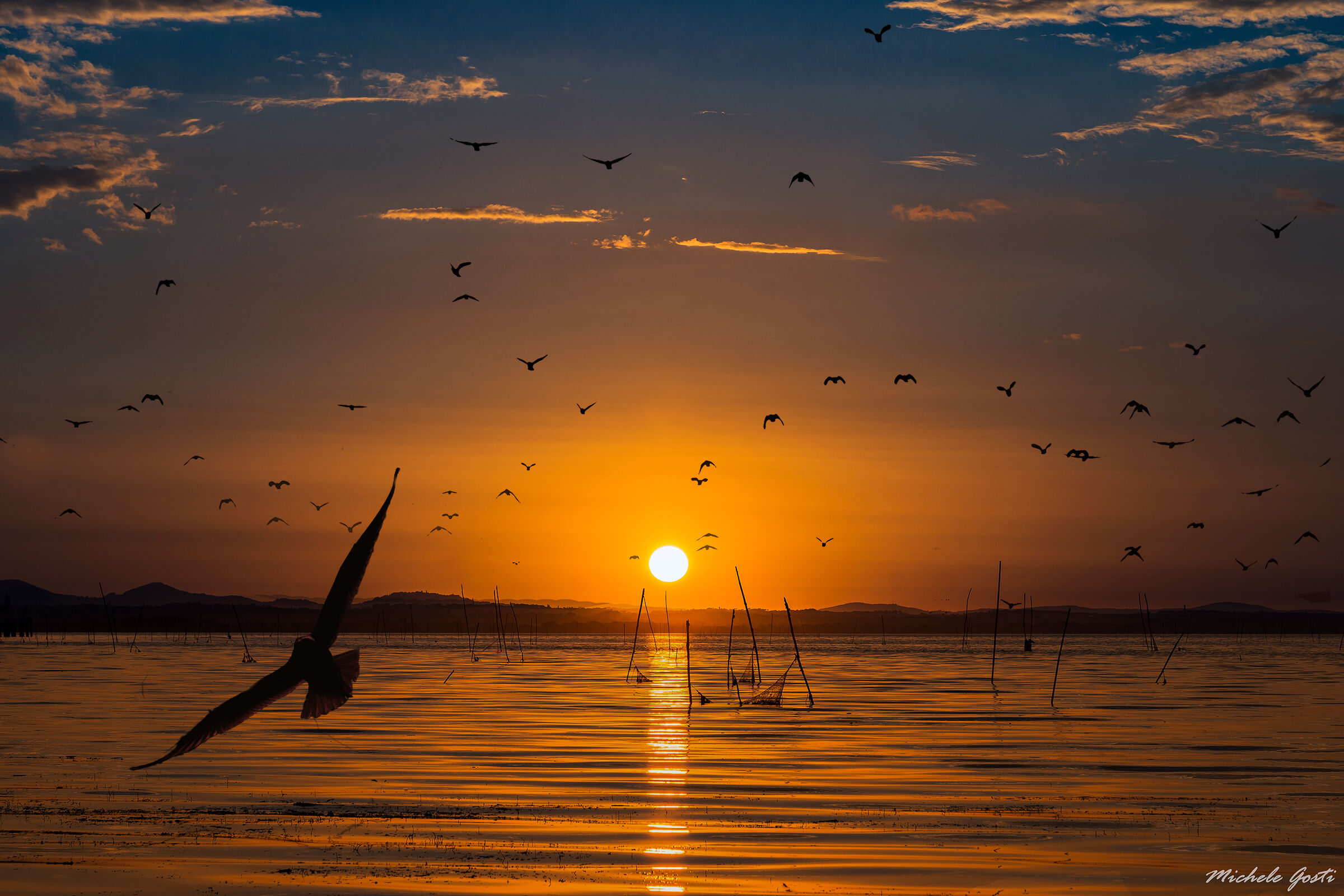 Flying at sunset...