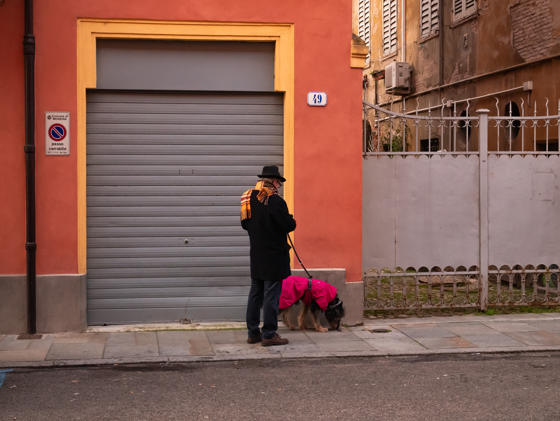 a man and his dog in Modena...