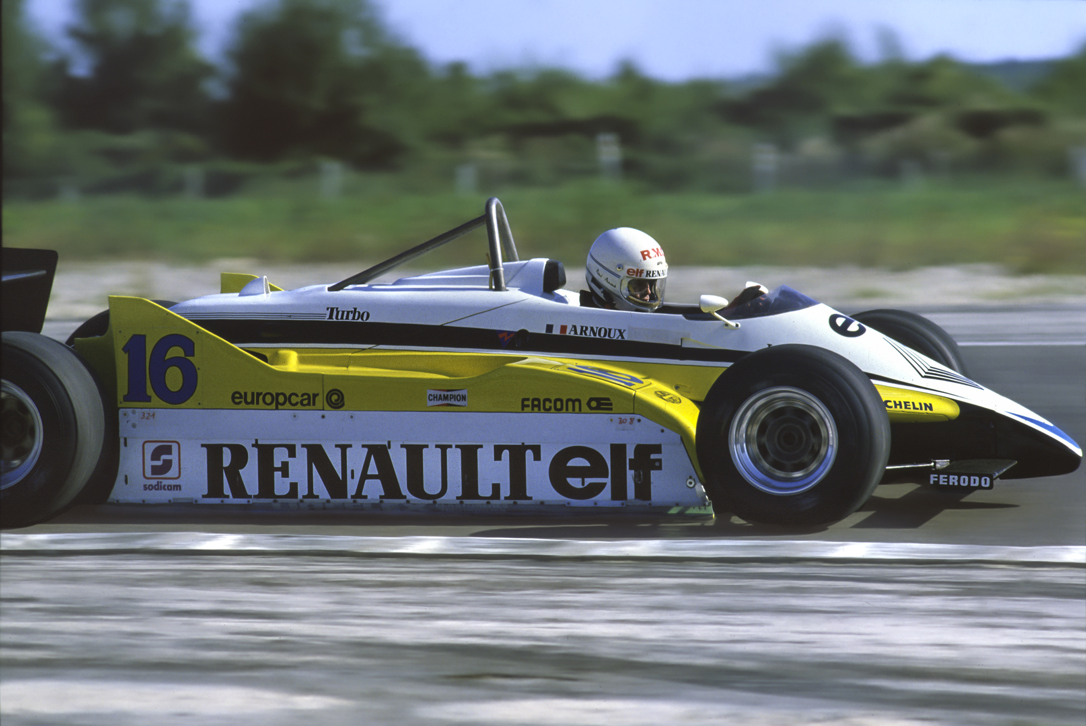 Rene' Arnoux (Renault Turbo RE30b)...
