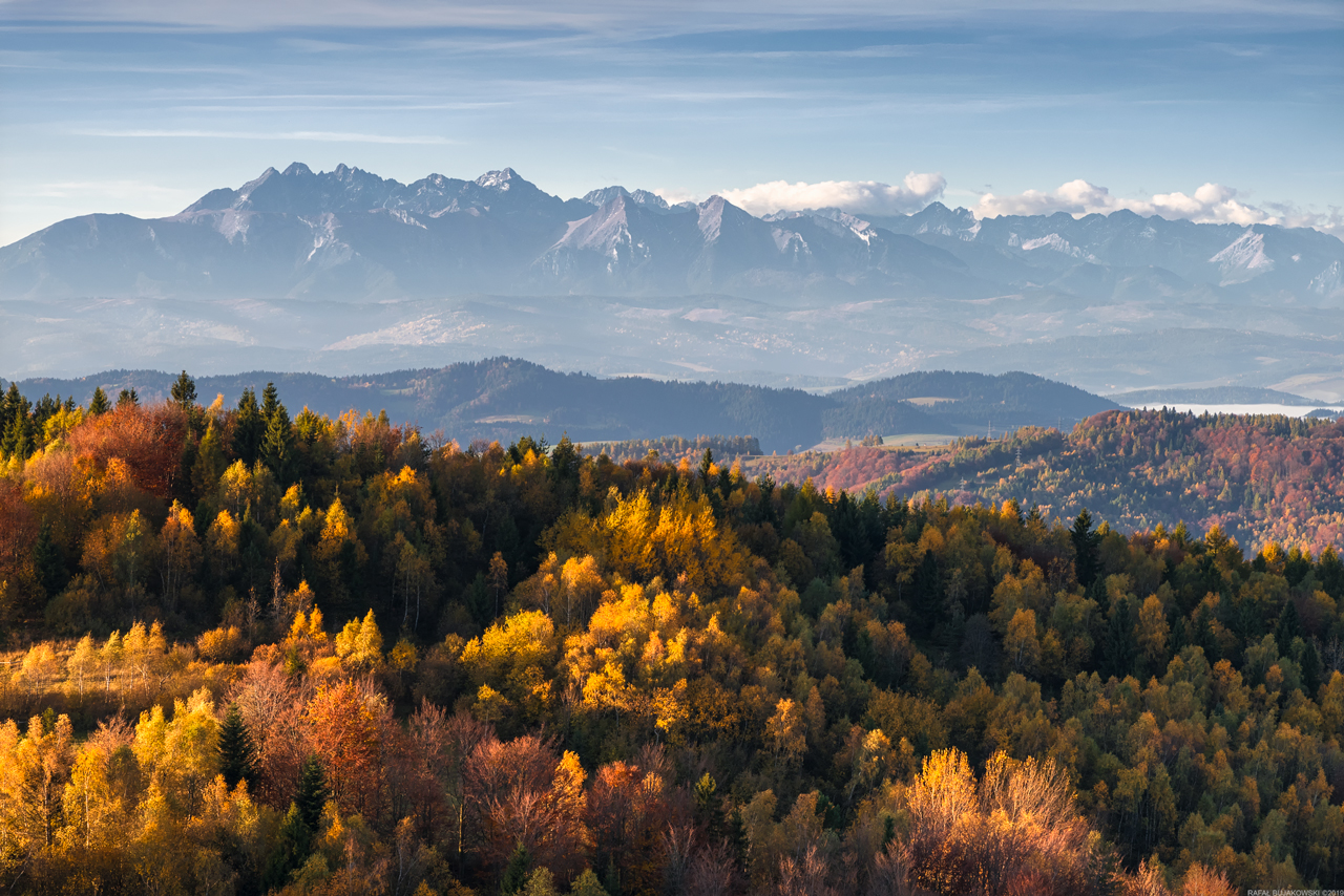 Panorama of High Tatra mountains in Poland...