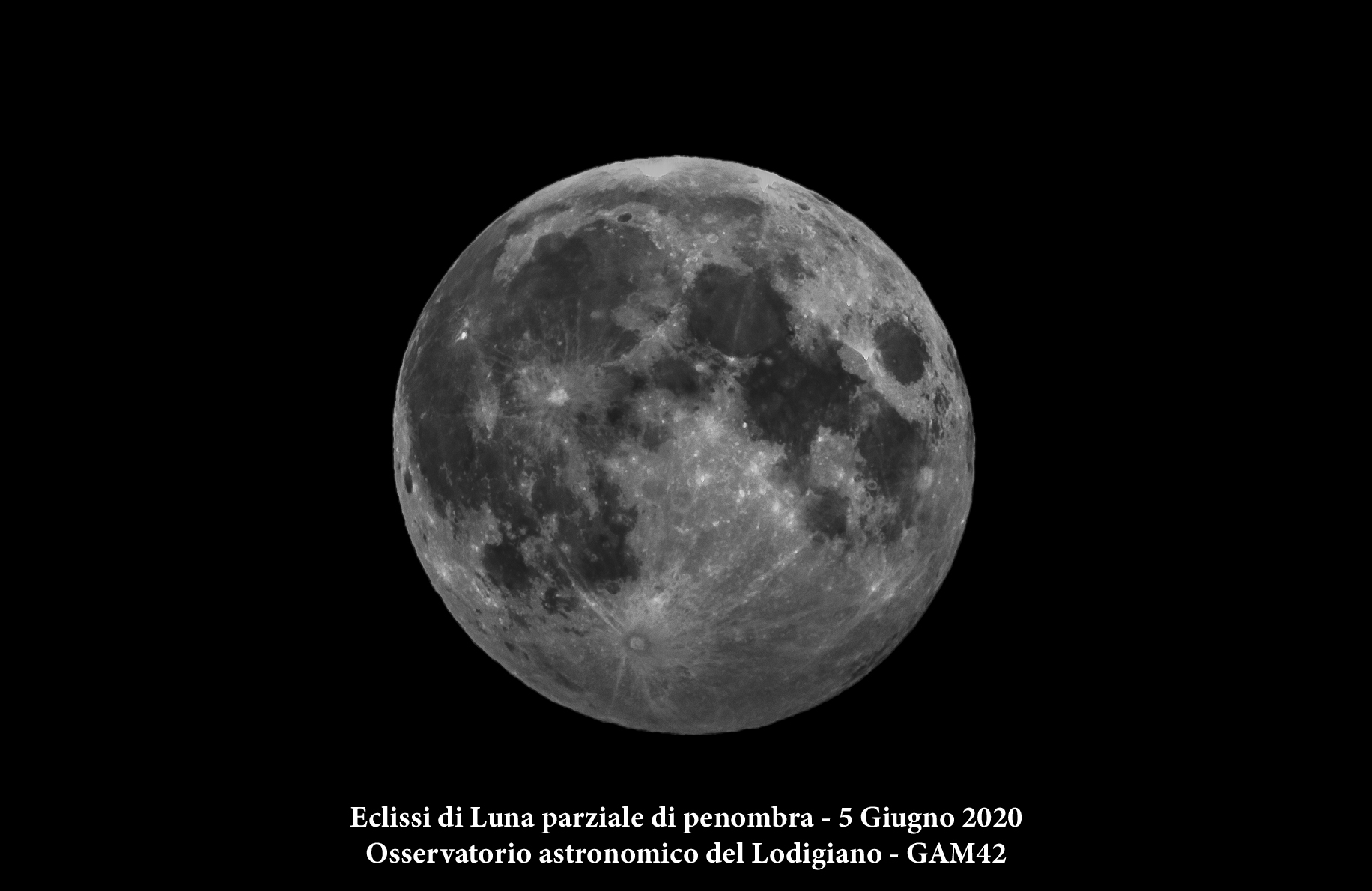 Partial lunar eclipse of penumbra...