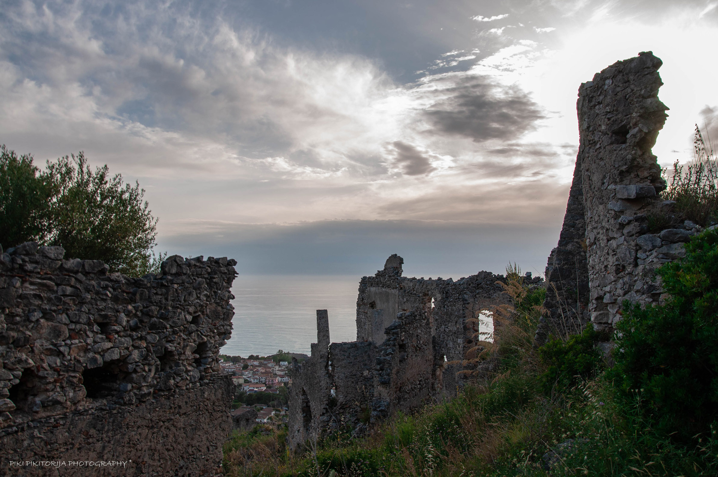 The remains of the castle (XVIII century) Cirella. Italy...