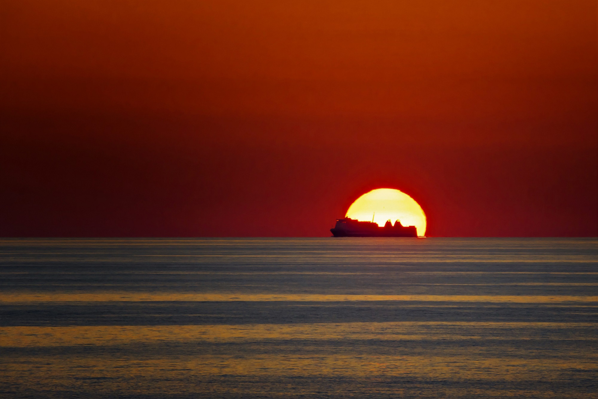 Sunset on the high seas...