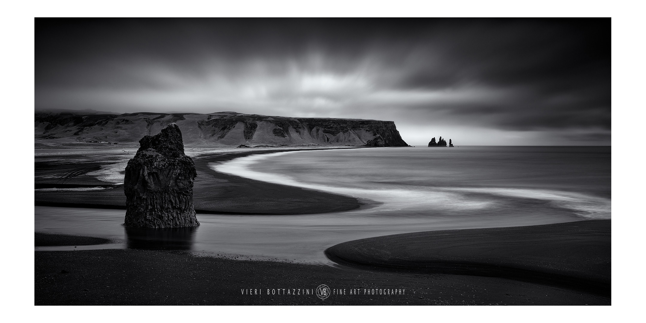 Kirkjufjara, Iceland, black and white...