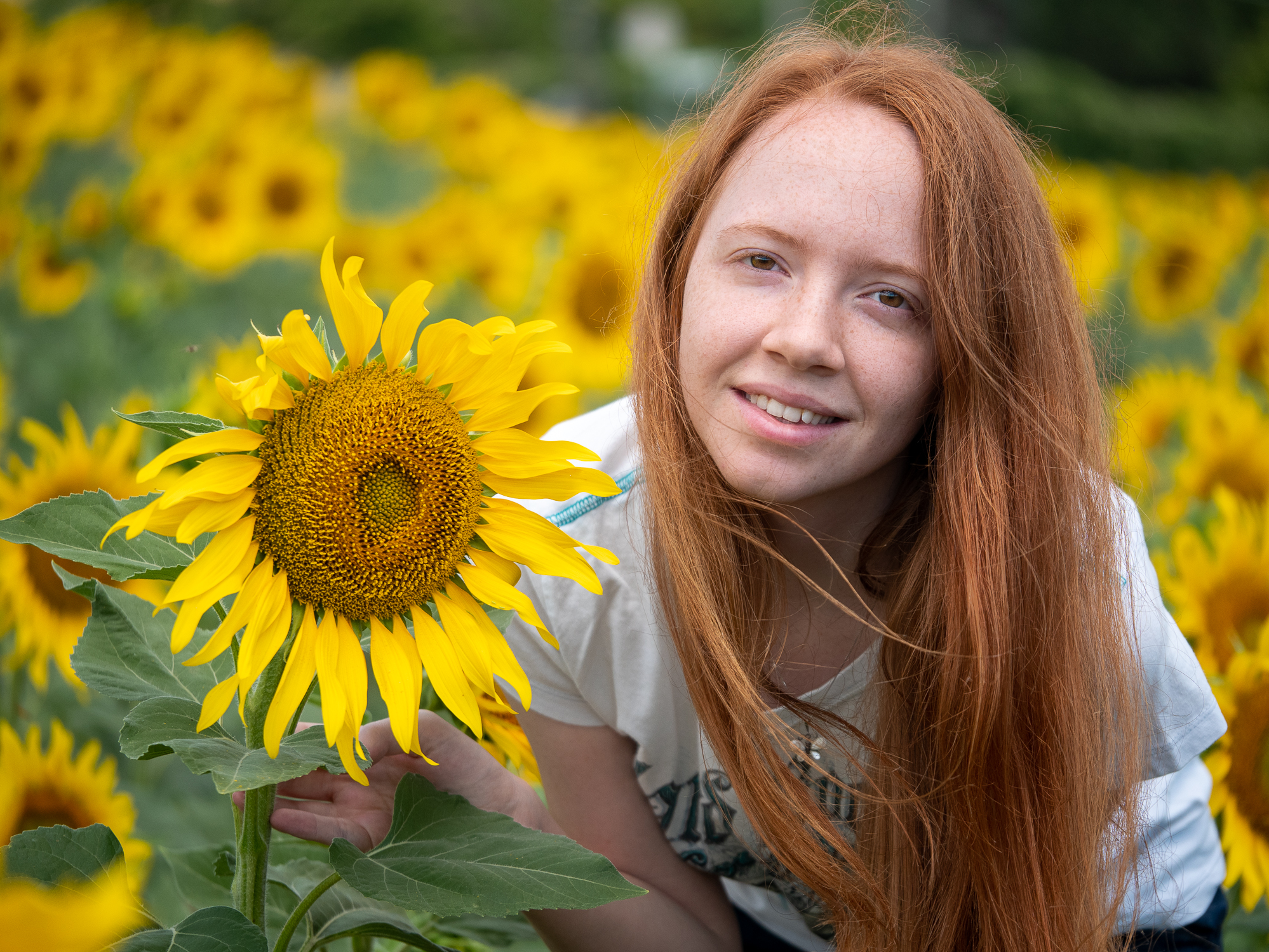 Portrait with sunflowers...
