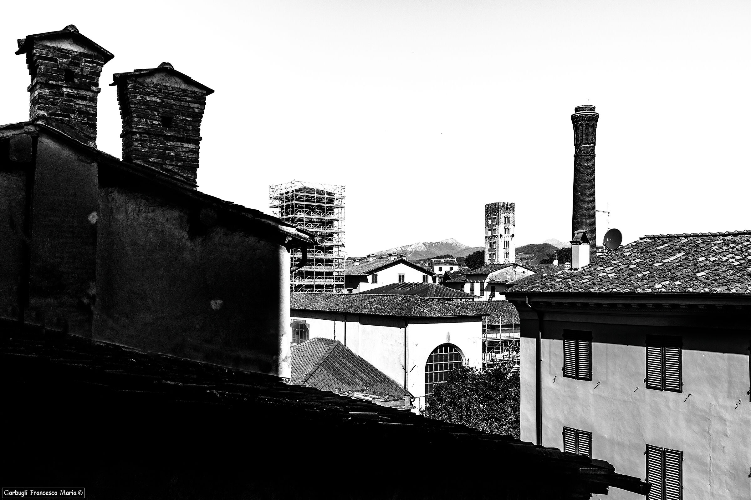 Lucca roofs in B&W 3...