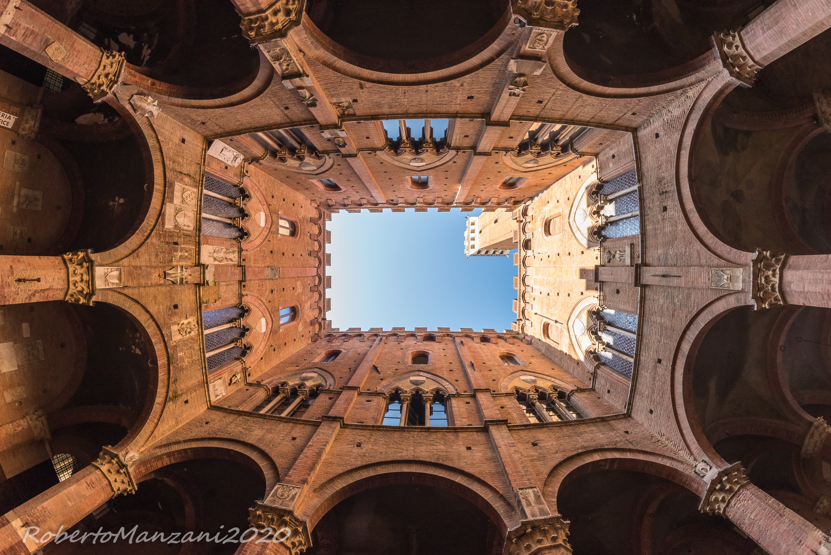 The Stamp at 12mm, the courtyard of the Podesta, Siena...