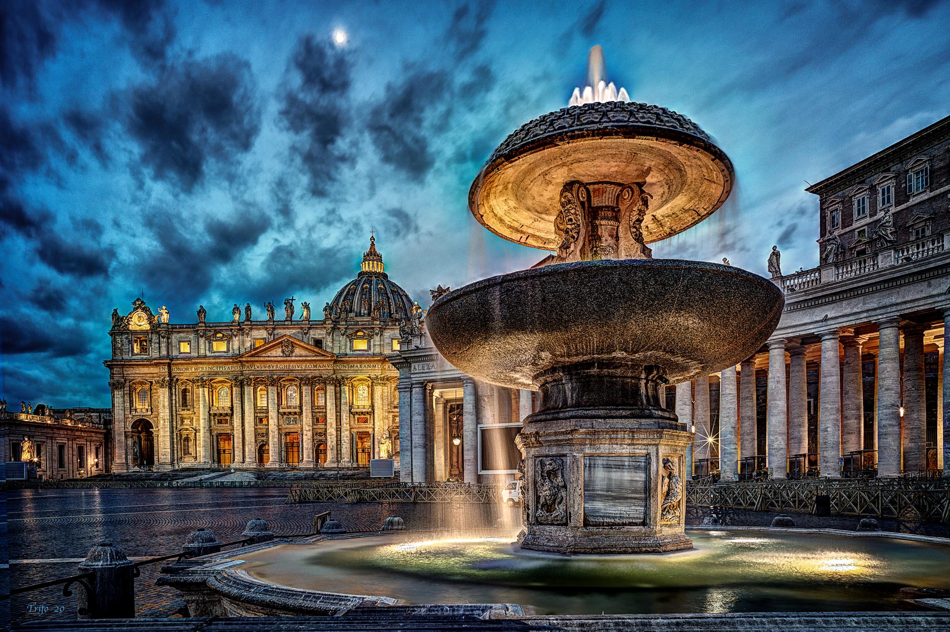 Fountain in St. Peter's Square...