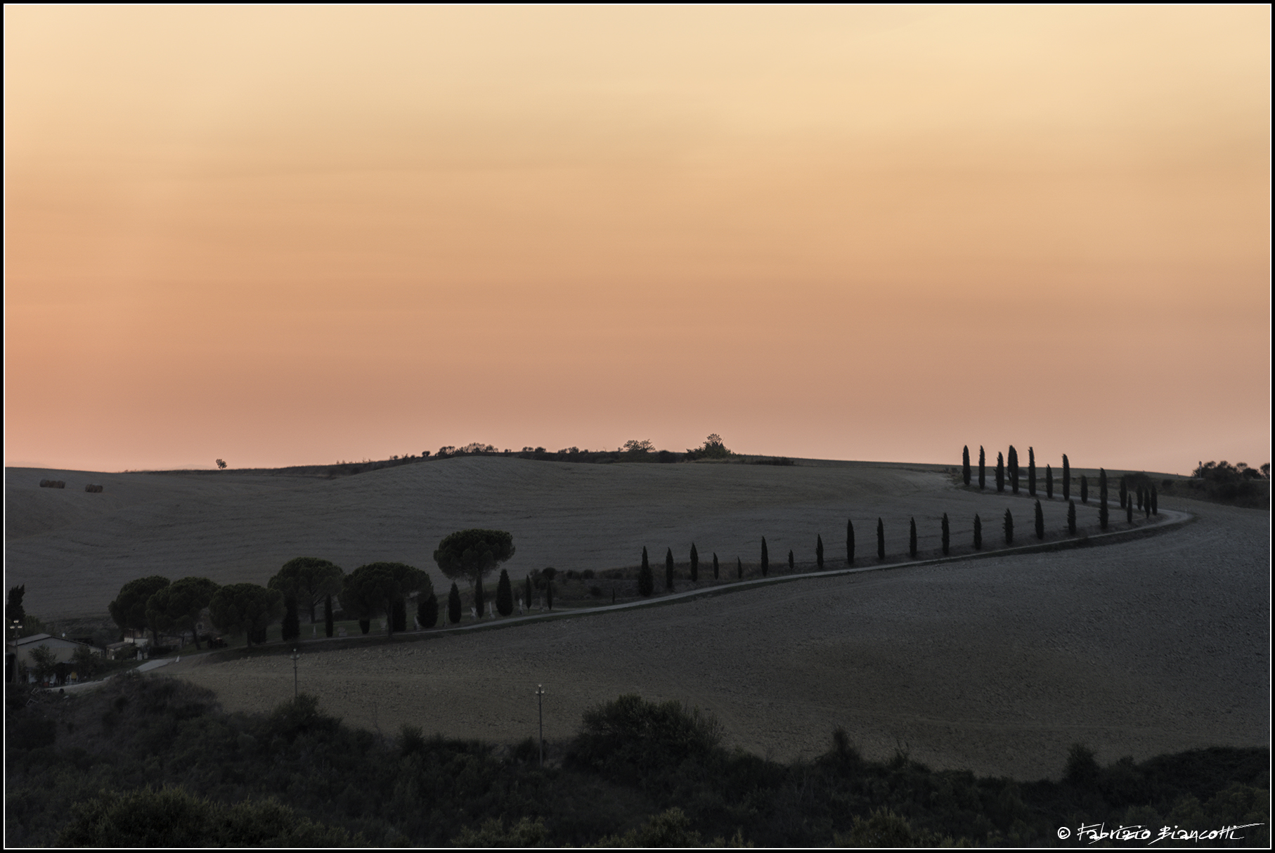 Late summer sunset in Val d'Orcia...