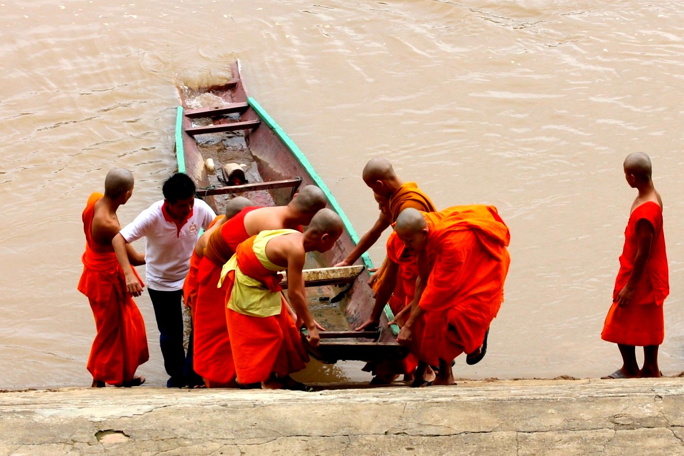 Rowing monks...