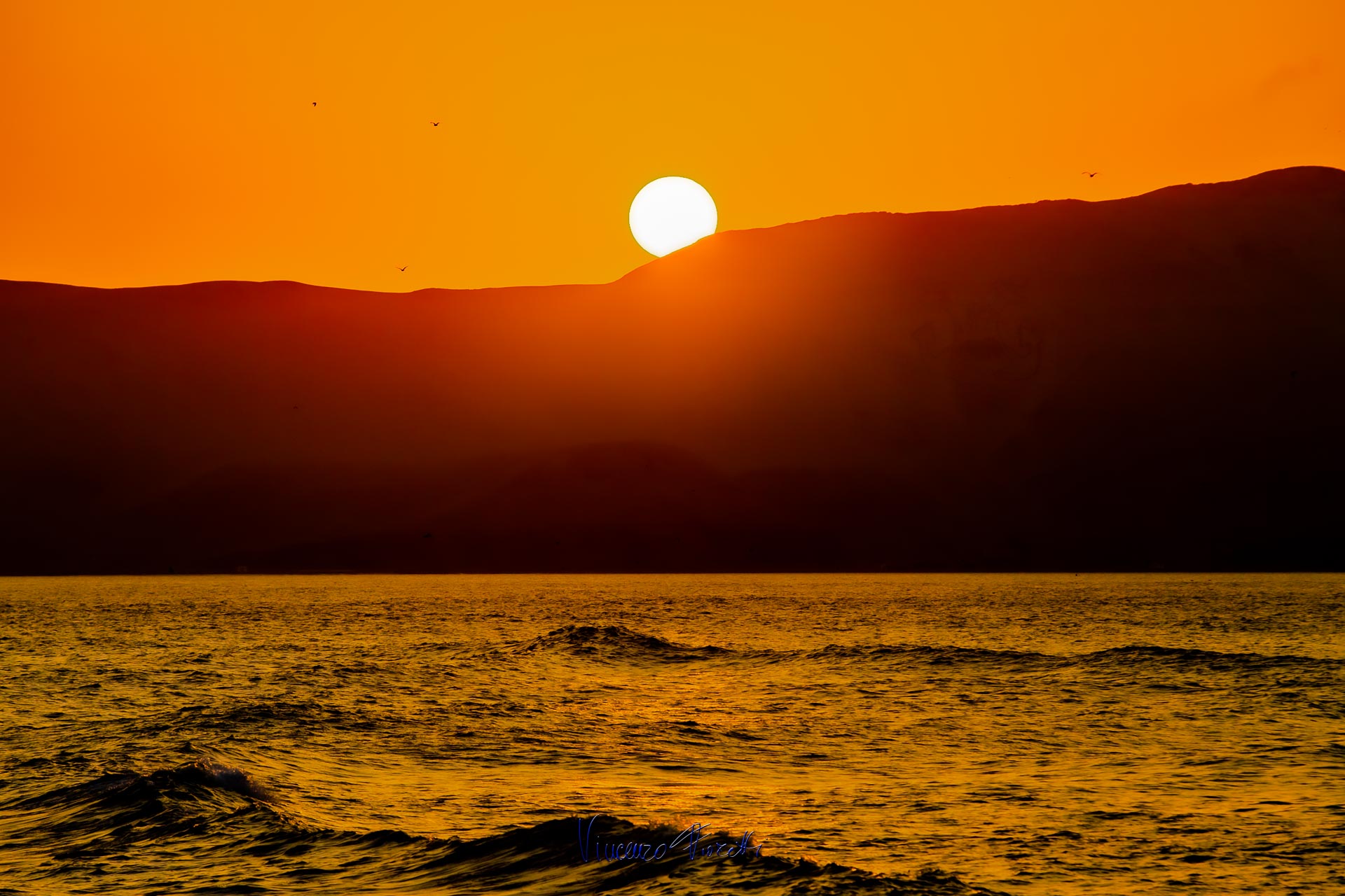 Sunset on San Lorenzo Island from the Port of Callao...