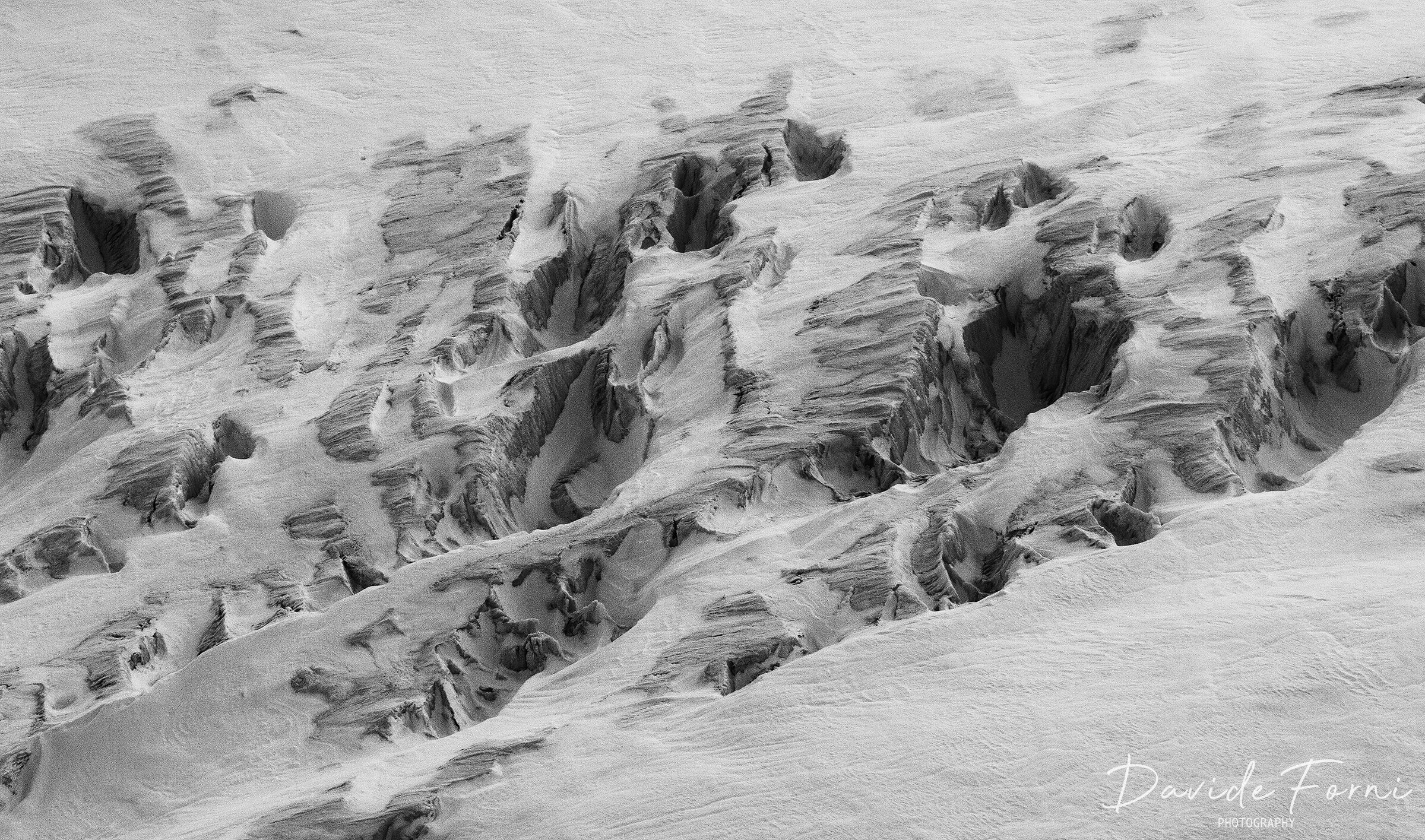 Shadows in a white sea... crevasses on the Aletsch...