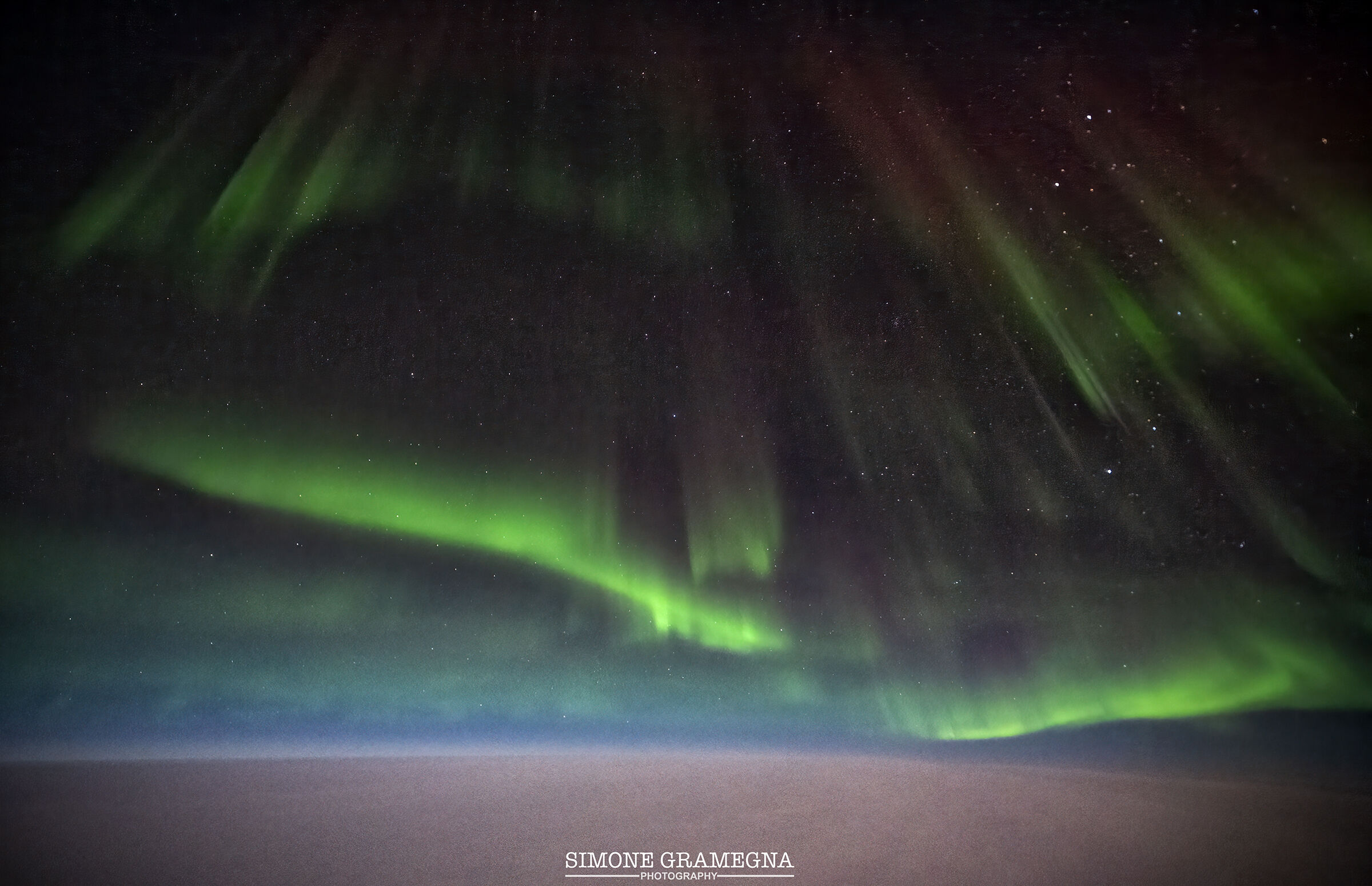 Aurora Borealis flying at latitude 72 North...