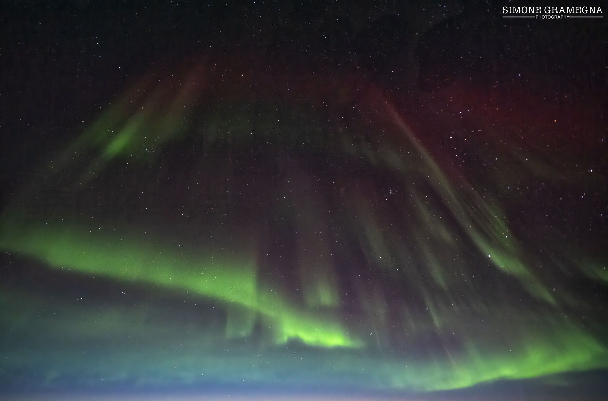 Aurora Borealis flying at latitude 72 North...