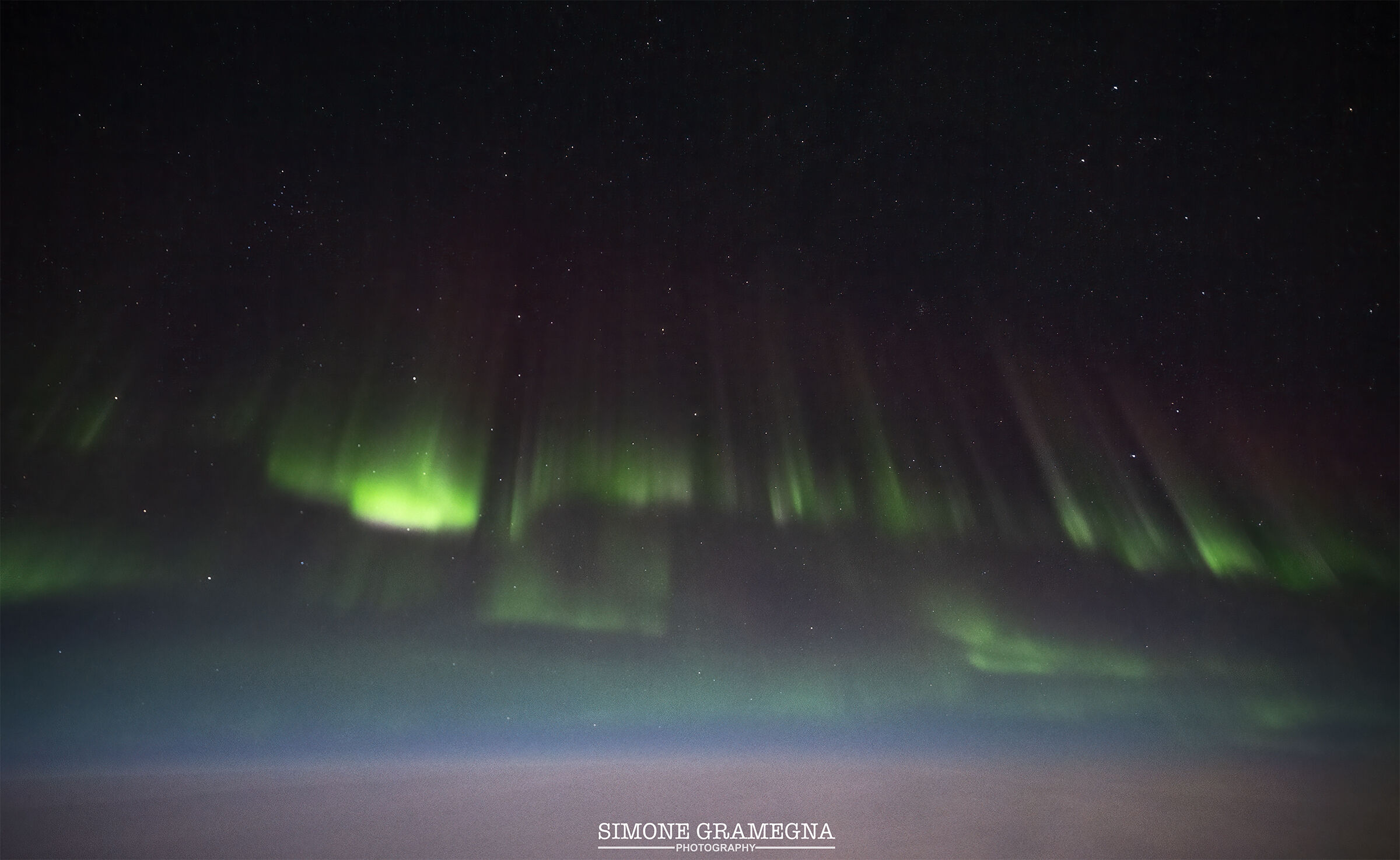 Aurora Boreale in volo alla latitudine 72 Nord...